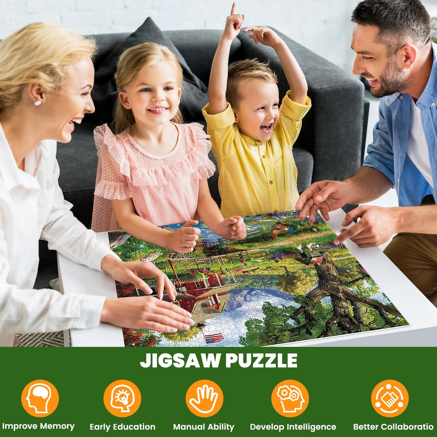 1000 Piece Puzzle for Adults - Country Clubhouse Puzzle for Adults Children - Recycled Paper Jigsaw Puzzle 1000 Pieces - Fun and Challenging Family Game Great Gift Idea, 28 * 20 in