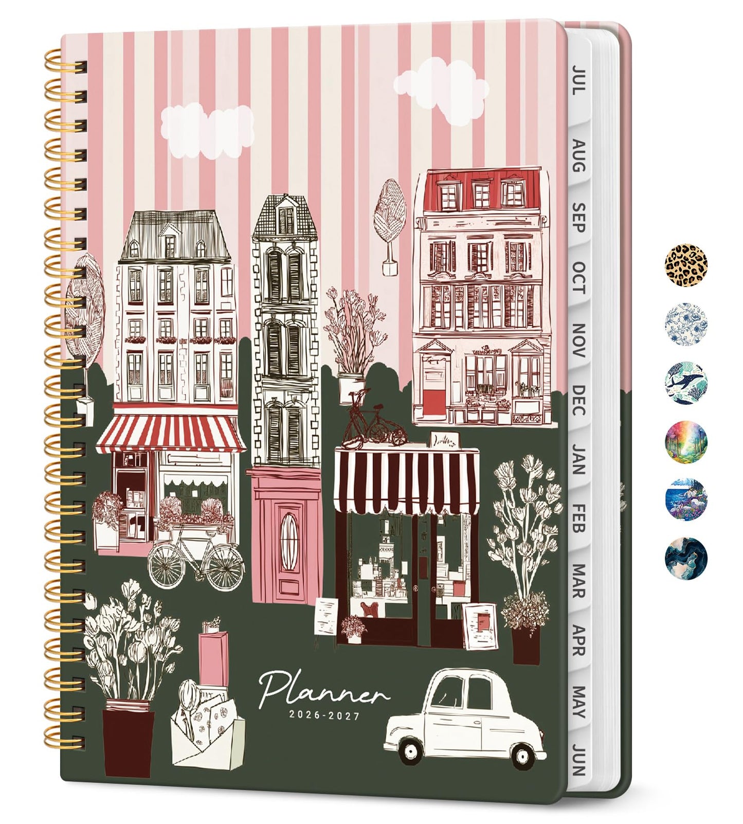 Planner 2026–2027, Weekly & Monthly Academic Organizer for School Year, Jul 2026–Jun 2027, Hardcover Planner with Tabs, Back to School Essential, 6.3" x 8.5", Petite Street
