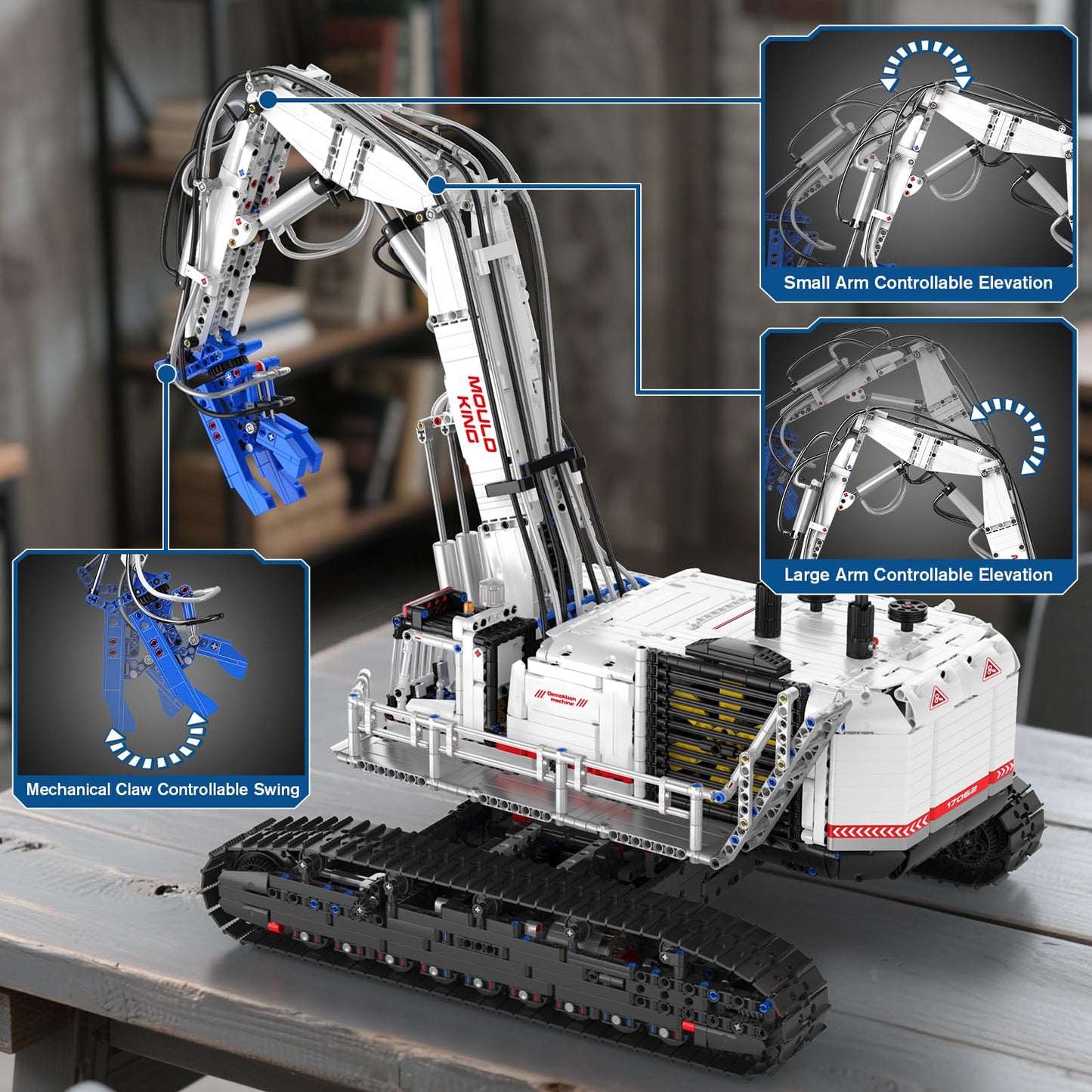 Mould King Engineering Excavator Building Sets, 17062 Large RC Construction Building Kits with APP Remote Control, STEM Construction Vehicles Model for Adults(4195PCS)