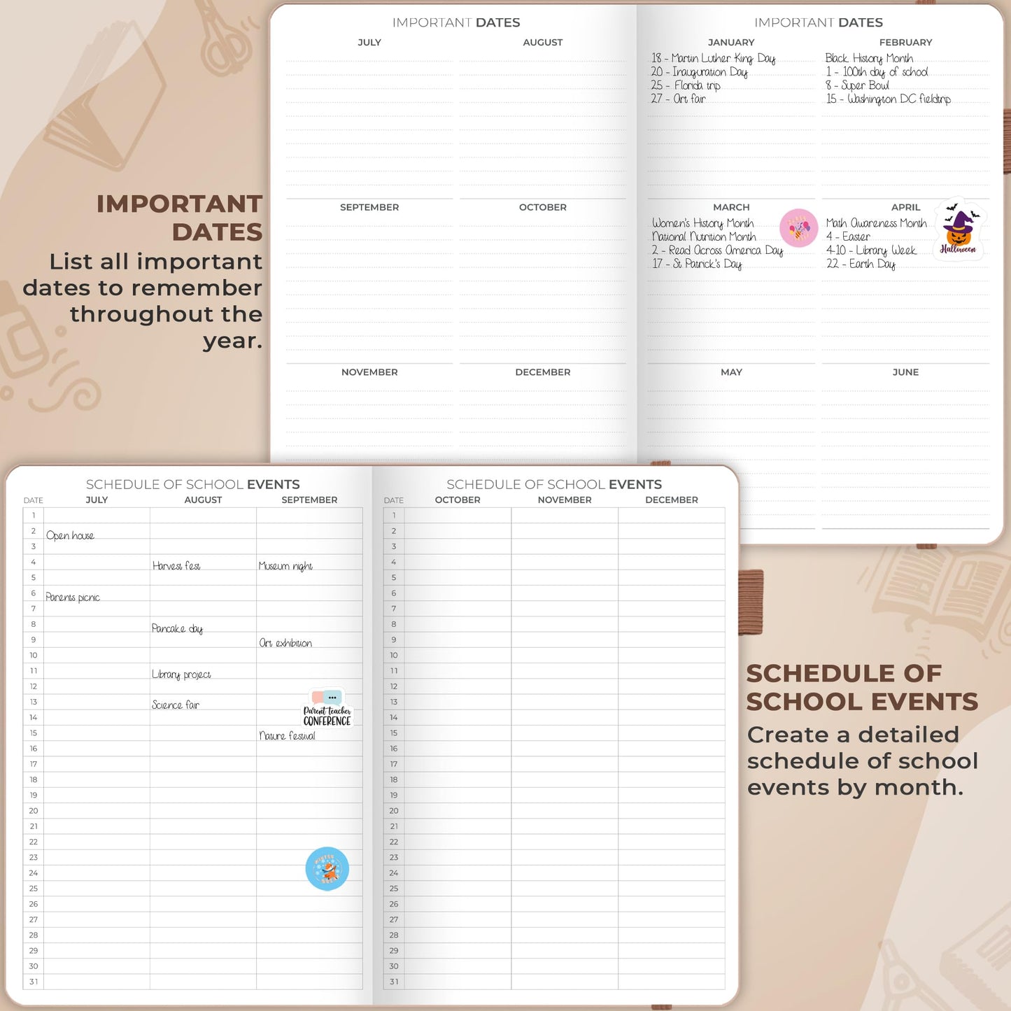Clever Fox Teacher Planner – School Year Planner with Calendars & Lesson Plans – Teacher Plan Book for Classroom & Homeschool Organization - Undated, A5 Size, Hardcover (Rose Gold)