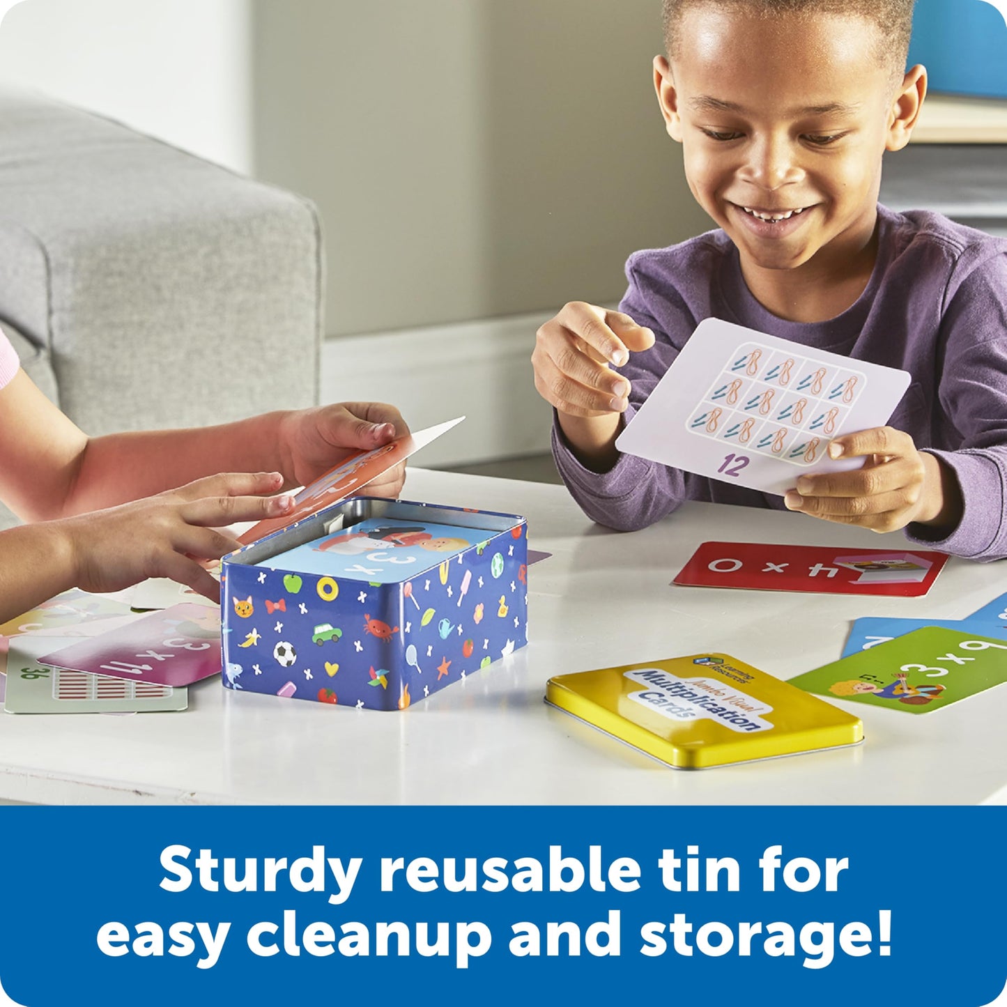 Learning Resources Jumbo Visual Multiplication Cards - Math Manipulatives, Montessori Activity, Back to School, Classroom Must Haves