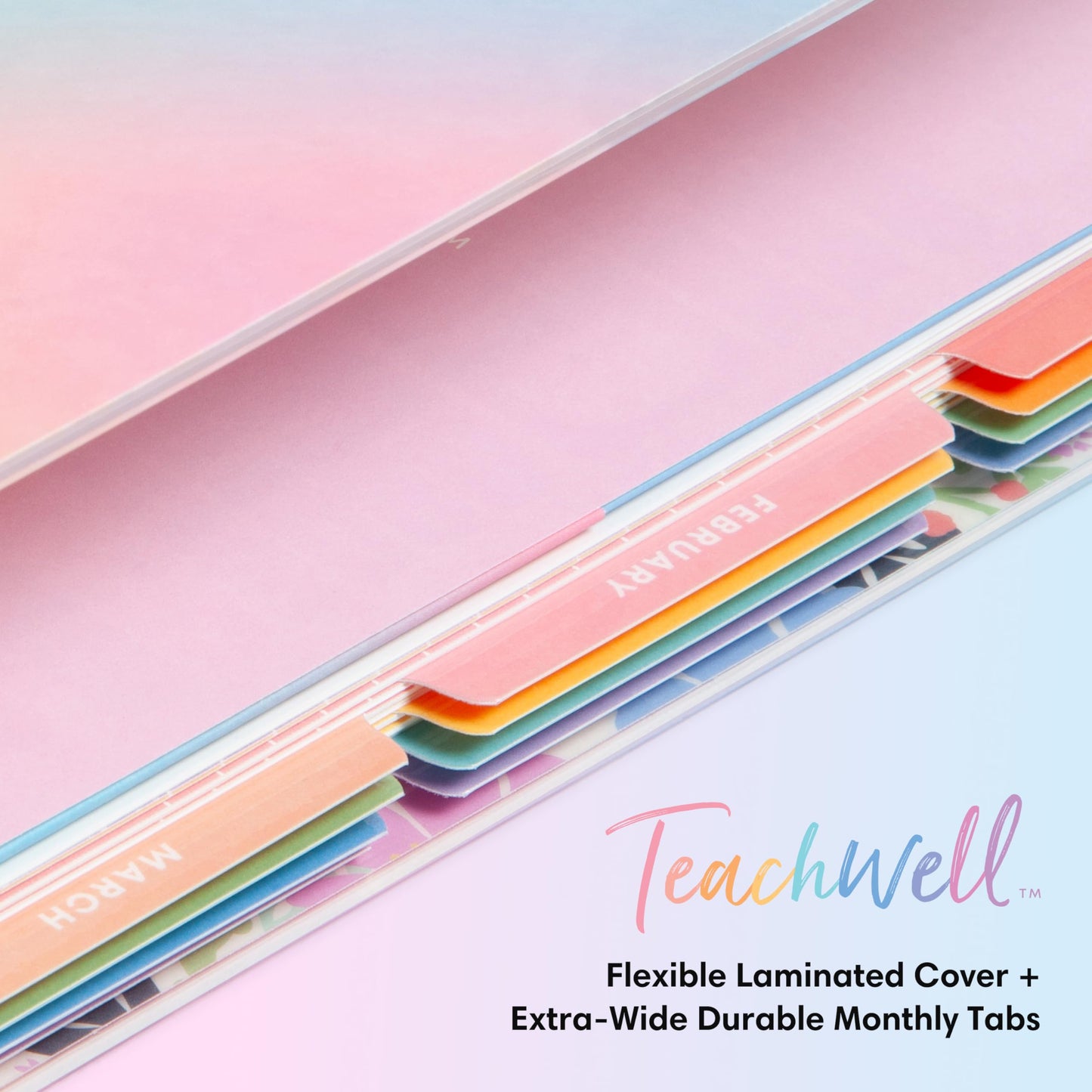 Blue Sky Teachwell 2026-2027 Weekly and Monthly Academic Year Teacher Lesson Planner Calendar, July 2026 - June 2027, 8.5" x 11", Flexible Cover, Heavy Duty Coil Binding, Colorful Interior, Laminated Tabs, Storage Pocket, Includes Stickers, Meilani