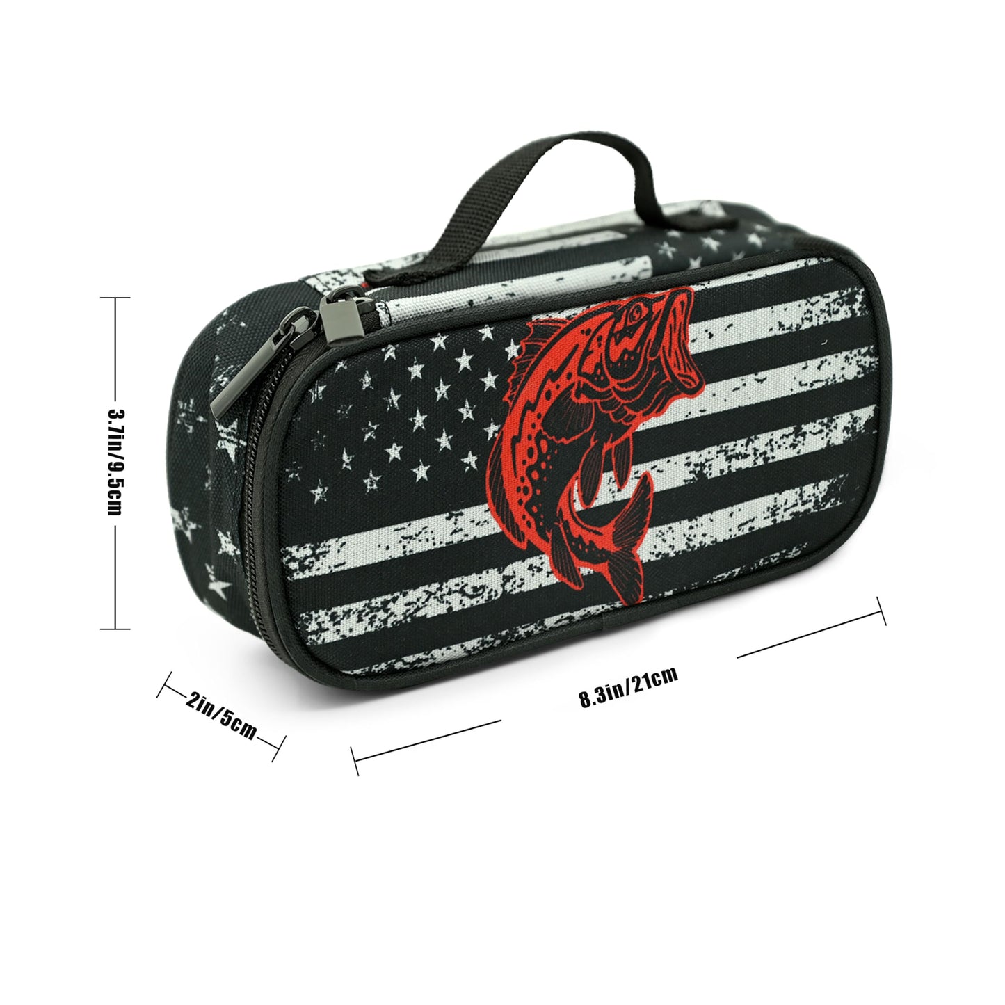 Droerfes Flag Fish Pencil Case Pencil Pouch Large Capacity Pen Bag School Office Organizer Stationery Storage Box For Girls Boys Teen Kids