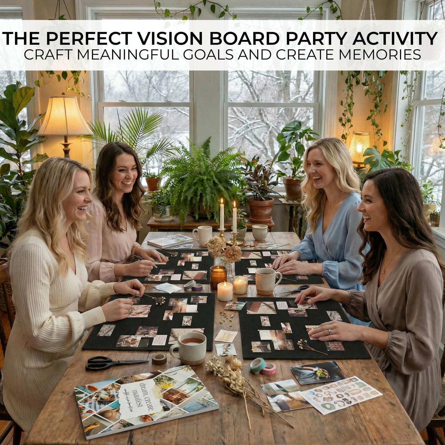 Inspirational Vision Board Kit – Complete Set with Vision Board Book & Felt Board, Motivational Pictures & Quotes to Map Your Goals & Dreams - The Perfect Supplies to Visualize Goal Setting & Success