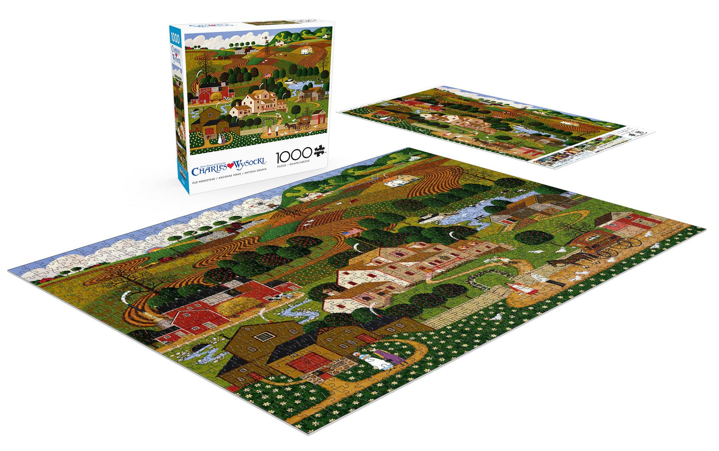Buffalo Games Charles Wysocki - Old Homestead - 1000 Piece Jigsaw Puzzle - 26.75 x 19.75 in - Puzzles for Adults 1000 Pieces - Full Color Poster Included - Relaxing Screen Free Activity