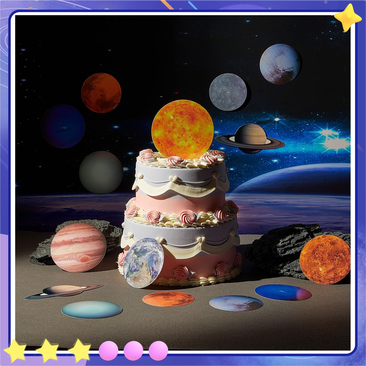 60 Pcs Solar System Cutouts for Bulletin Board Planet Cutouts for Teachers Back to School Classroom Decorations Astronomy Bulletin Board Outer Space Science Classroom Bedroom Universe Theme Party