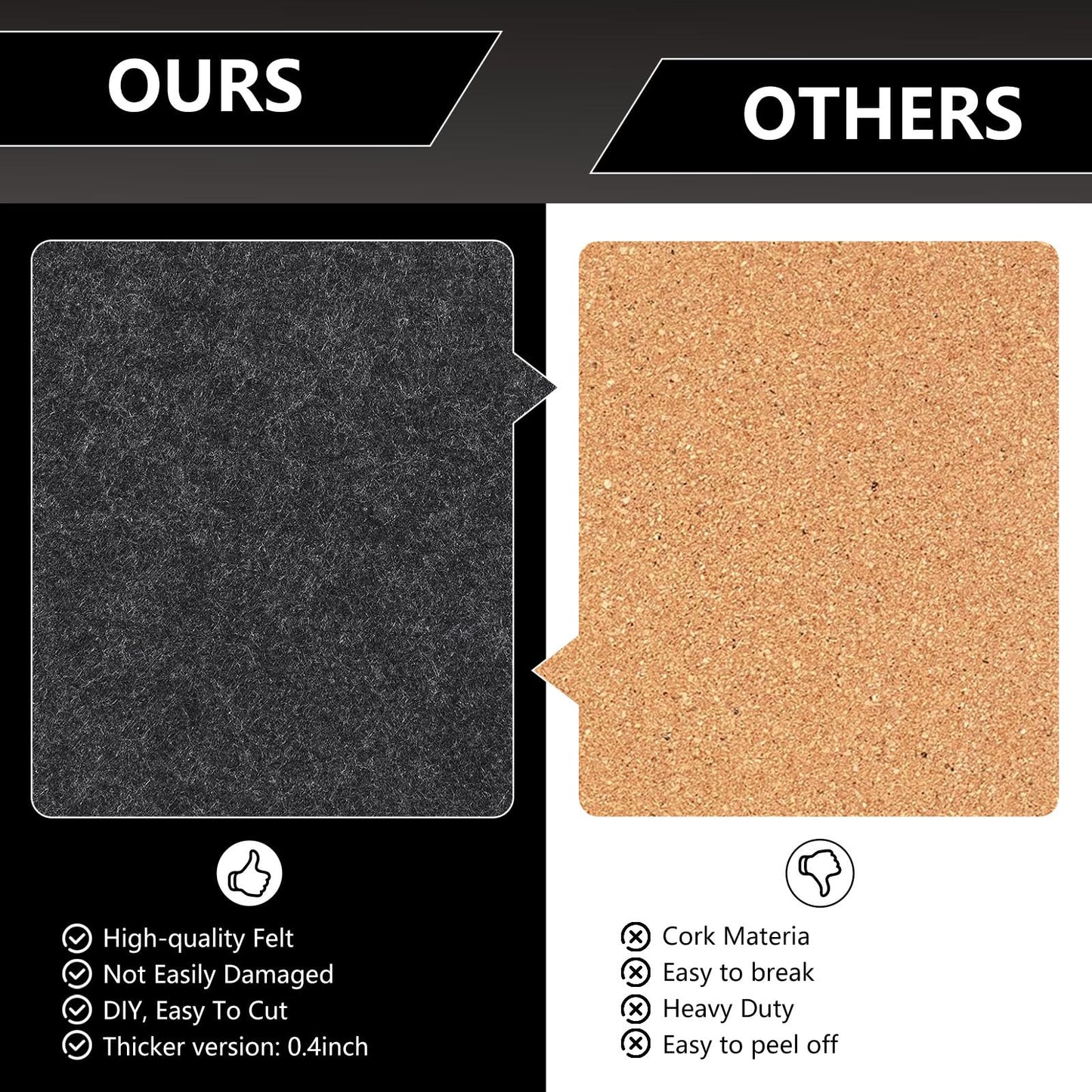 8 Packs White Hexagon Felt Pin Board, 12" Bulletin Board with 30 Push Pins, Felt Board for Home Kitchen Office Decor, Self-Adhesive Corkboard Tiles for Walls School Message Photos Memos