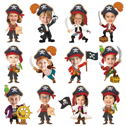60pcs Pirate Cutouts Pirate Treasure Theme Bulletin Board Decorations Skull Hat Paper Cut-Outs Nautical Adventure Classroom Decor for Boy Girl DIY Craft Photo Kindergarten Preschool Wall Door Supplies