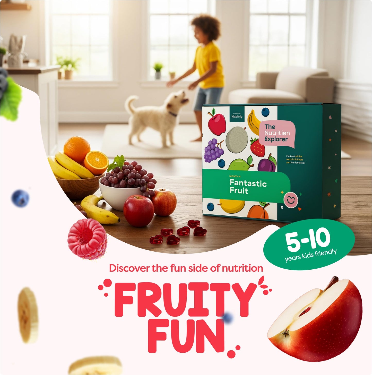 Baketivity Fantastic Fruit Box – Birthday Gift for Kids – Nutrition STEM Activity Kit with Recipes & Crafts – DIY Fruit Gummies Kit & Educational Food Science Set