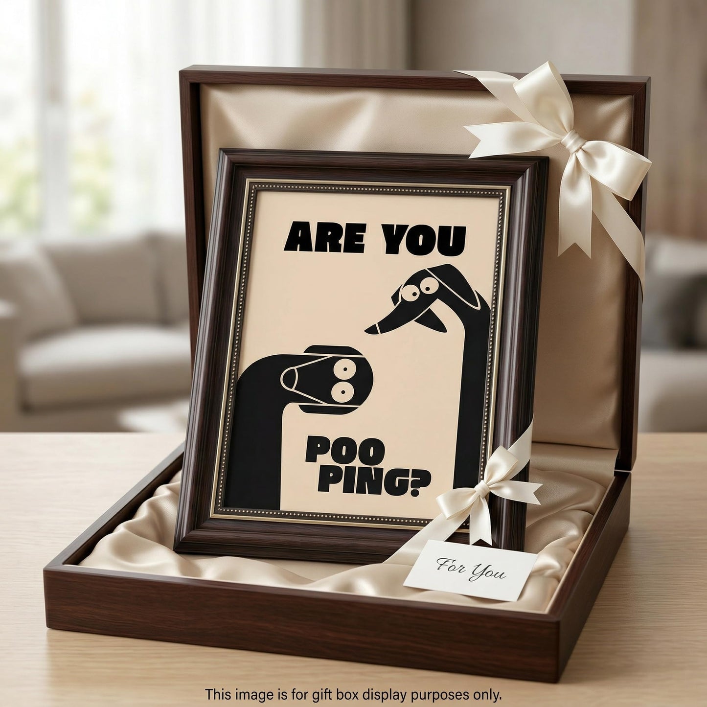 Dark Brown Framed Funny Bathroom Dog Canvas Wall Art Are You Pooping Wall Decor Picture Humor Bathrooms Animal Poster Print Painting for Toilet And Restroom Prepare To Hang