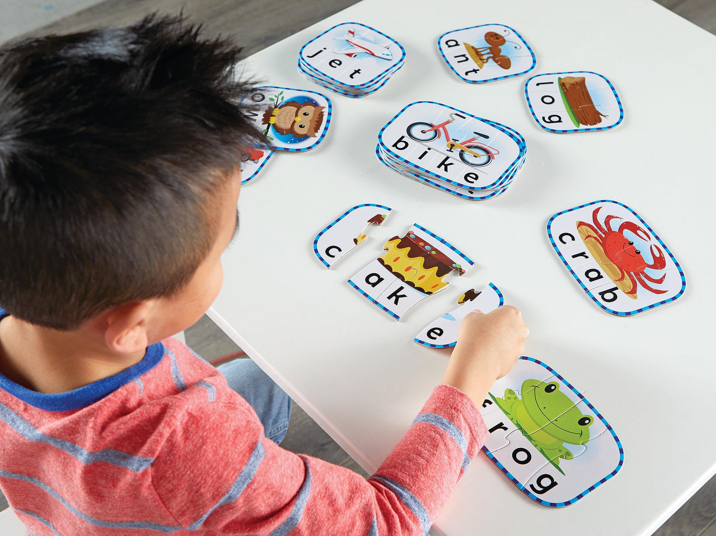 Learning Resources Spelling Puzzle Cards, Kindergarten Readiness, Self Correcting Puzzles, Ages 4+