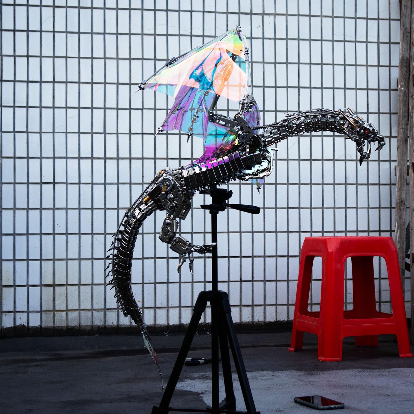 3D Metal Puzzle for Adults - Bloodthirsty Aurora Dragon Model Kit, 3000+ Pieces, 126cm Long - Mechanical DIY Assembly for Collectors