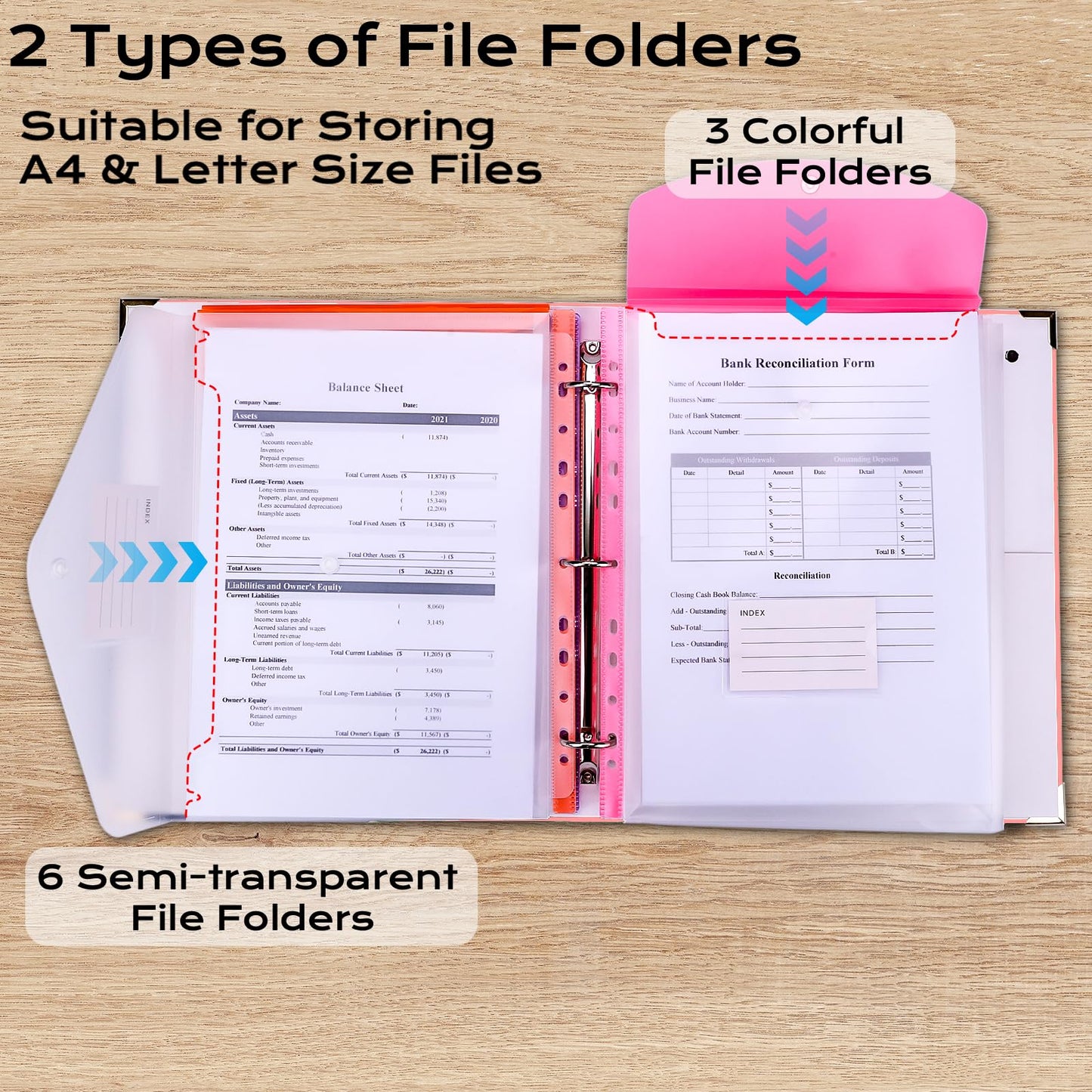 XKDOUS Aesthetic Document Organizer 3 Ring Emergency Binder Linen Folio Folders with 9 Pockets Expanding File Storage Holder for Important Papers, Letters, Passports, Photos