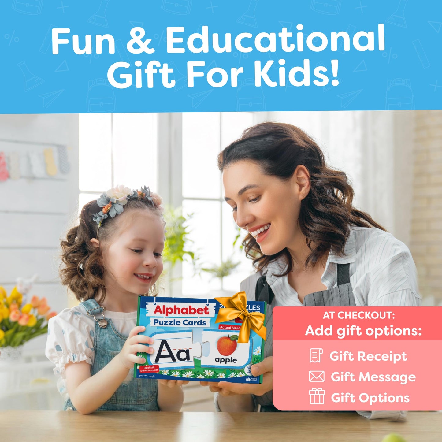 Alphabet Puzzle Games for Kindergarten - 26 Pairs Self-Correcting ABC Puzzle Alphabet Matching Game - ABC Learning for Toddlers Letters Matching Game - Preschool Educational Learning Toys Activities