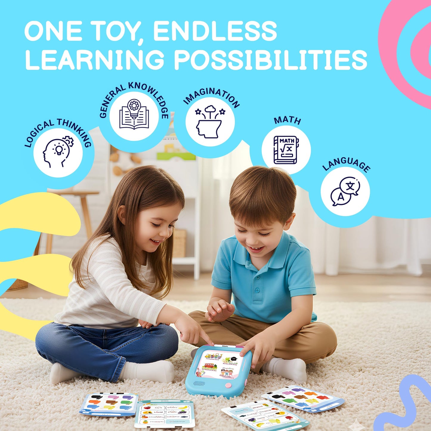QuTZ Talking Flash Cards, Phonics Flash Cards, Learn to Read with 246 Pages, 29+ Themes, 1200+ Words & Fun Facts, 700+ Interactive Games, Toddler Learning Toys for 2-6 Year Old, 272 Pages