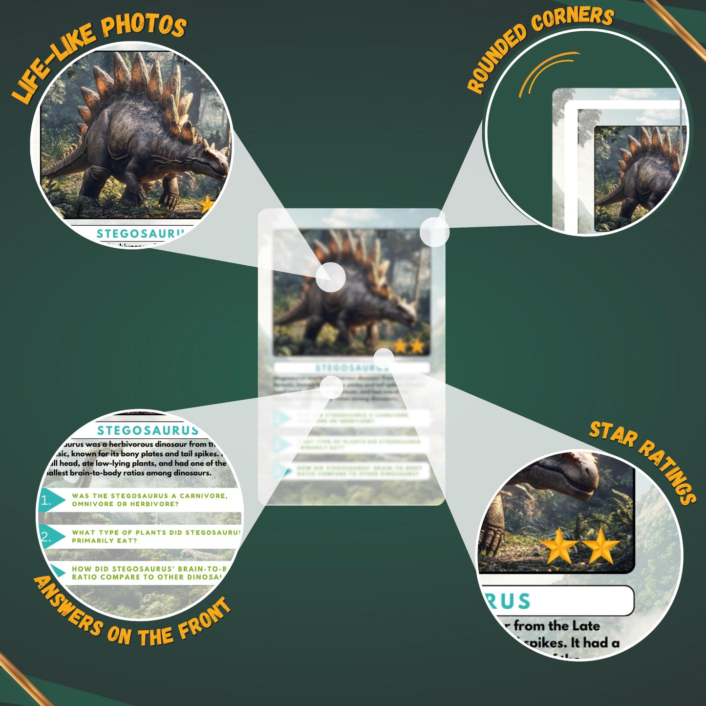 Little Known Truths Dinosaur Trivia Flash Cards for Kids Ages 3+, Educational Dinosaur Learning Game, STEM Flash Cards in Metal Tin, Screen-Free Travel Toy