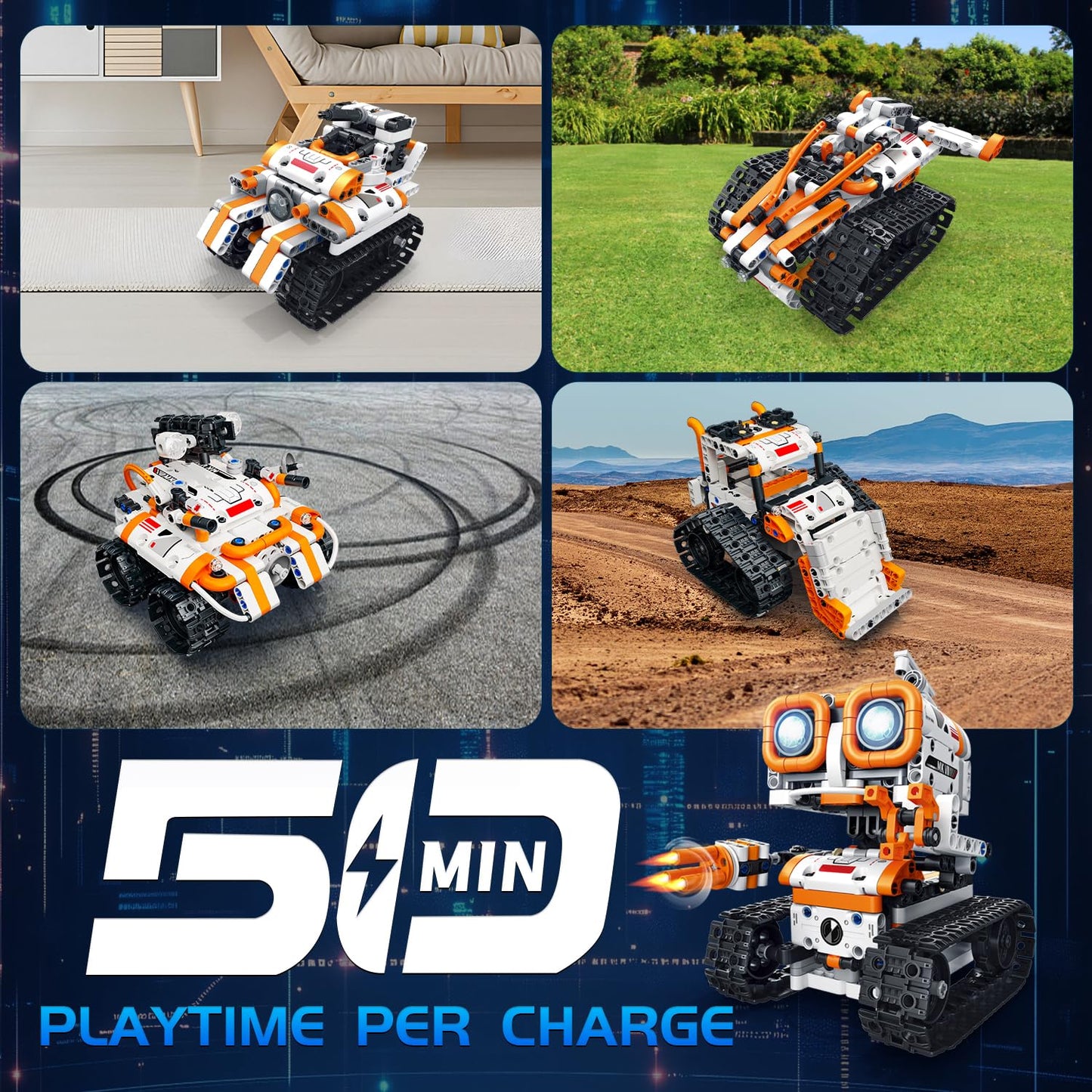 5 in 1 STEM Robotics Building Kit, 560 PCS APP/Remote Control Robot Toy Building Block Sets, Compatible with Lego Robot Control & Programming, Coding Robotic Toys Birthday Great Gifts for Boys 8-14