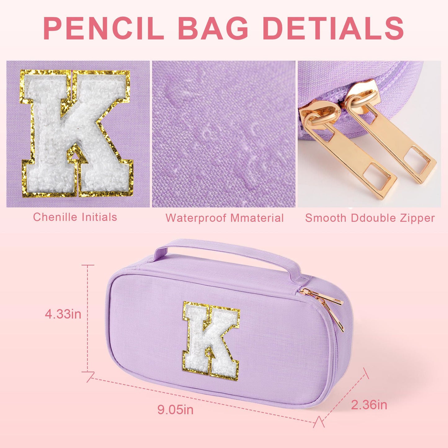 YOOLIFE Initial Bag, Birthday Gifts, Purple (A)
