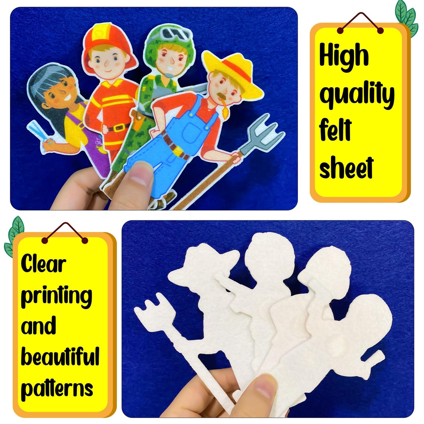 PENGFULL Felt Career Image Dress-Up Learning Pieces,50 Felt Flannel Board Pieces,Career Community Helpers Learning for Toddlers,for Kindergarten,Preschool,Toddlers