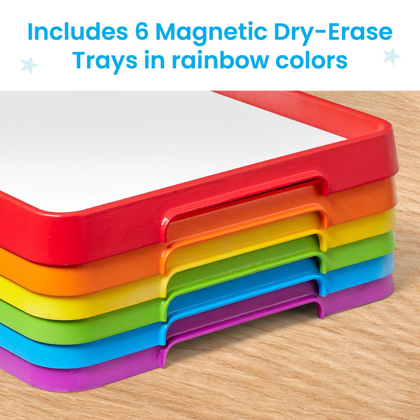 hand2mind Magnetic Dry Erase Activity Trays, Stackable, Magnetic Letter, White Boards for Kids, Science of Reading Materials, Teacher Supplies