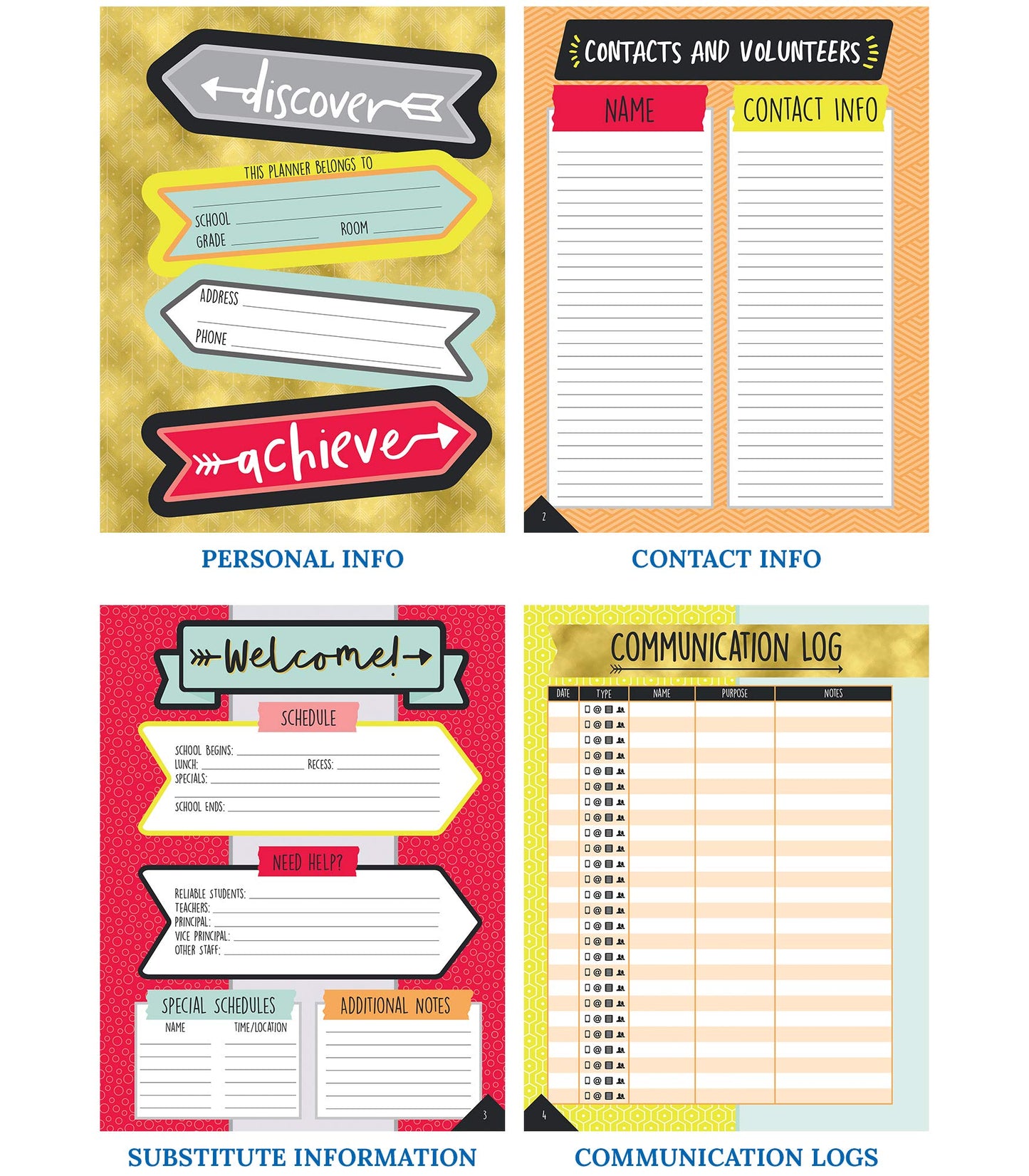 Carson Dellosa Aim High Teacher Planner 2026-2027, Undated 8" x 11" Lesson Plan Book With Stickers, Class Schedule and Weekly Calendar School Supplies, Classroom Must Haves and Homeschool Essentials