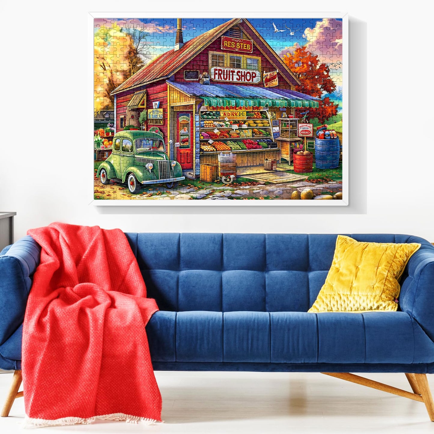 500 Pieces Puzzle for Adults, Country Store Puzzles, Landscape Jigsaw Puzzles, Creative Play Holiday Party Gifts, Fun and Challenging Family Game for Adults Seniors, 20.5x15 in