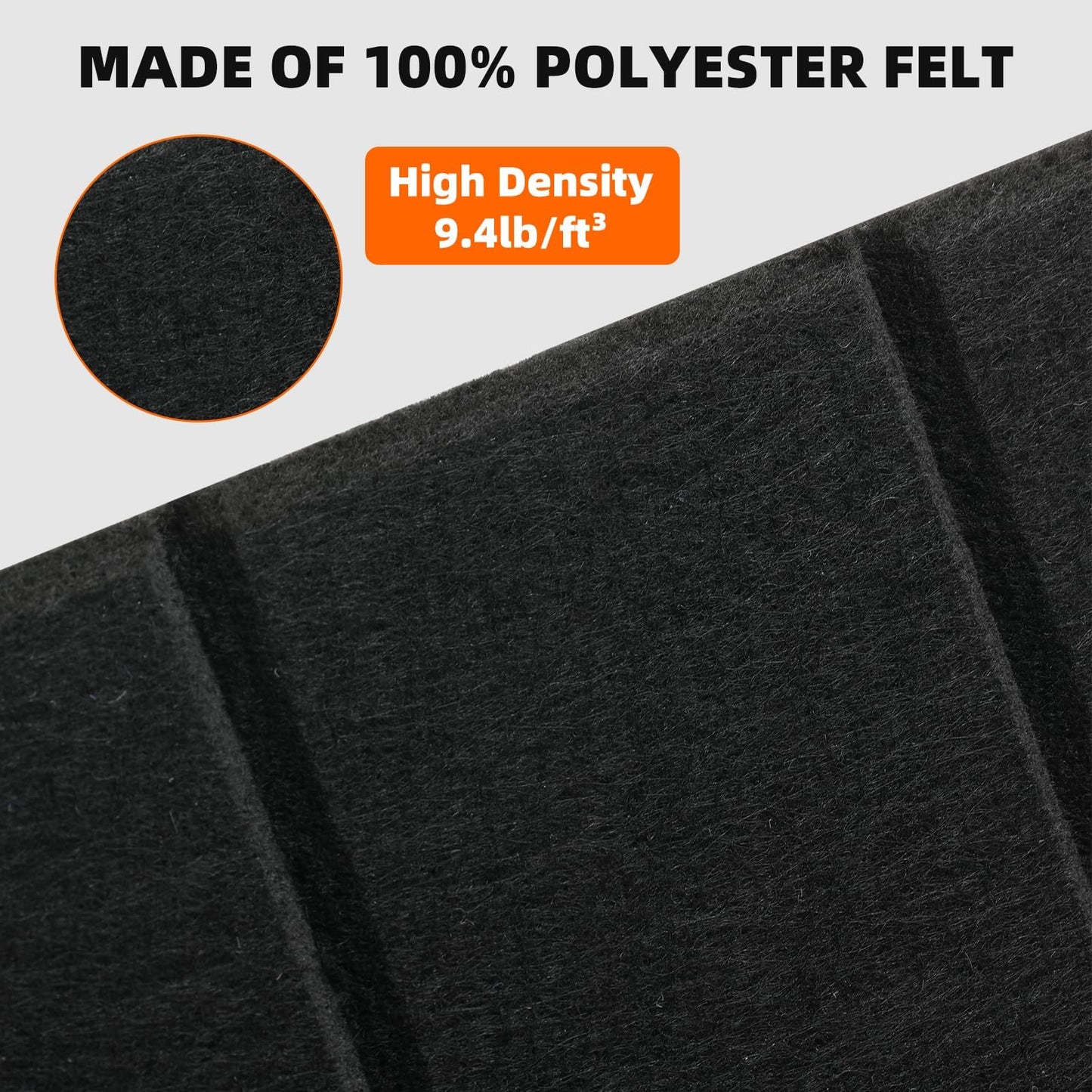 Large Felt Bulletin Board 59" x 35.5" 15 Pack Self-Adhesive Modular Felt Tiles, Cork Board Alternative for Wall, Acoustic Soundproof Panels for Home Office Classroom Decor with 50 Push Pins(Black)