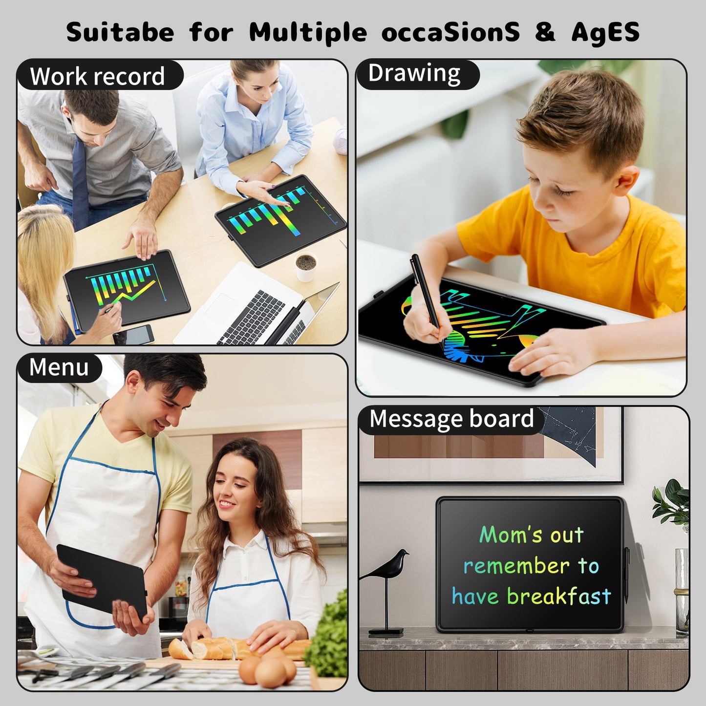 20 Inch LCD Writing Tablet for Kids, Large Drawing Pad, Doodle Board, Rechargeable Drawing Board, Educational & Learning Kids Toys, Creative Birthday Gifts