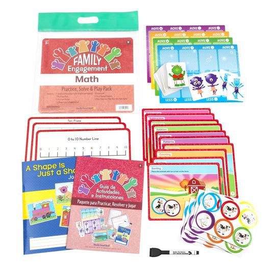 Really Good Stuff Family Engagement Math – Practice, Solve & Play Pack - Kindergarten