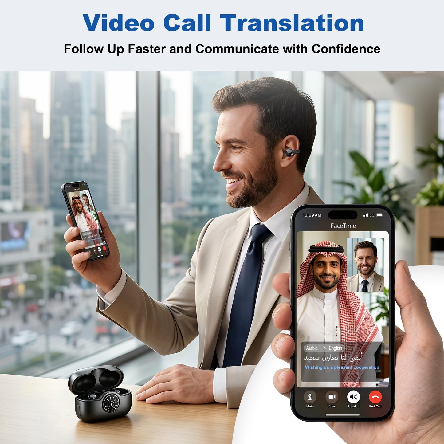 DOSUKE AI Translation Earbuds, 6 Modes Real-Time Bidirectional 40+ Languages, 6H Battery 24H Playtime, Audifonos Traductores Inglés Español, AI Meeting Assistant, Bluetooth 6.0 Open-Ear