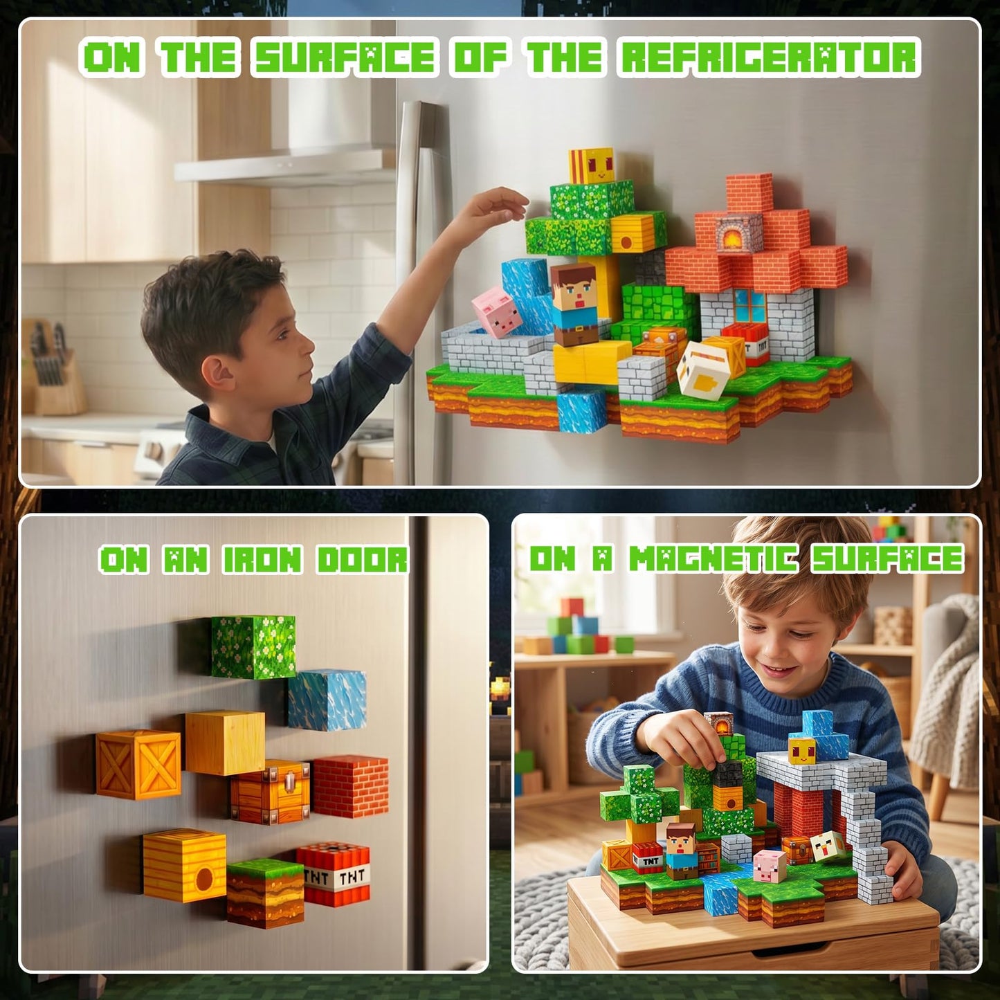Lukoca Magnetic Building Blocks STEM Toy for Kids 3+ Toddler Educational Construction Gift for Boys & Girls (Green Forest -150pcs)