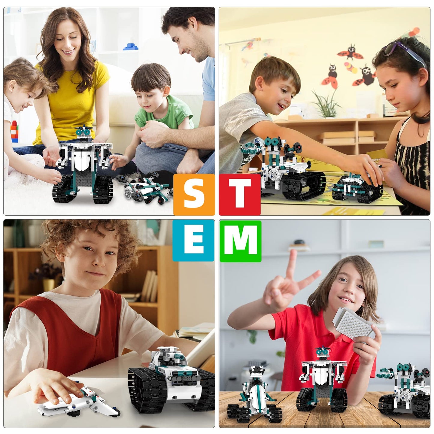 Suplanet STEM Robot Toys for 8-14, 12 in 1 Remote Control Robotics Toys for Kids, Programmable Building Robot Kit Birthday Present for Science Educational(557 Pcs)