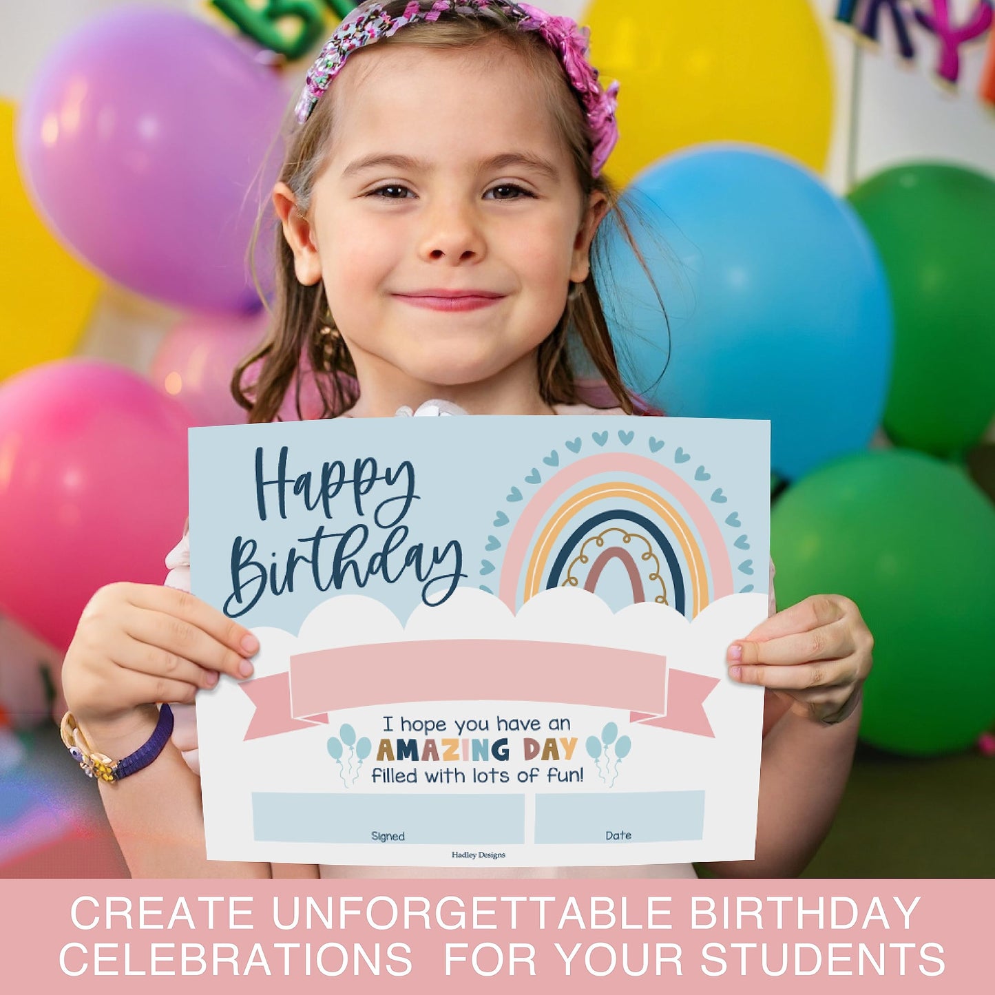 Happy Birthday Certificates for Students - 25 Student Birthday Certificates for Kids Classroom Must Haves, Teacher Supplies for Classroom Elementary, Boho Teacher Essentials