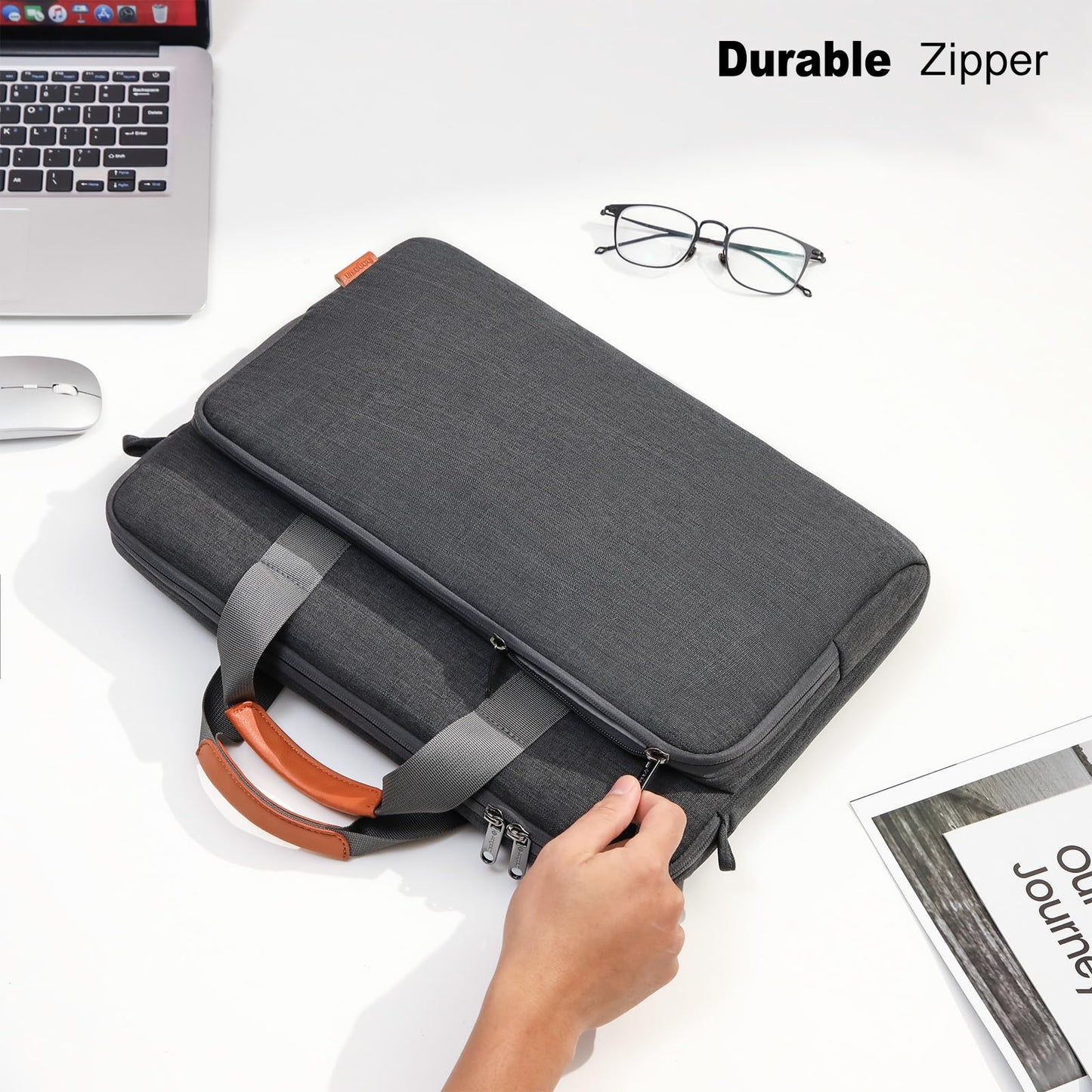bagasin 17 17.3 18 inch Laptop Computer PC Shoulder Bag Carrying Case, Water-Repellent Fabric Briefcase, Lightweight Toploader, Business Casual or School