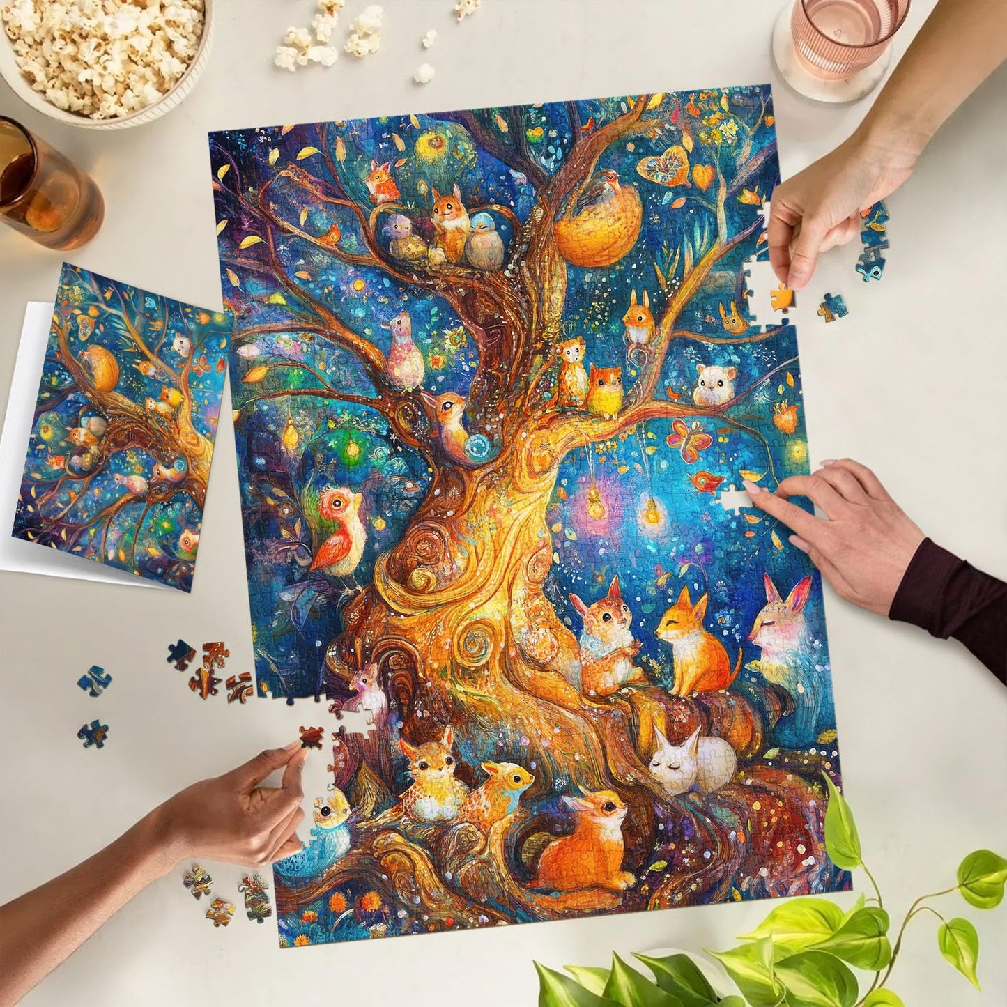 TangMosaic Treehouse Family Jigsaw Puzzle, 1000 Piece Puzzle for Adults, Impossible Hard Difficult Challenging Puzzles for Adults 1000 Pieces, Home Decoration Puzzle, Interlock Perfectly No Dust