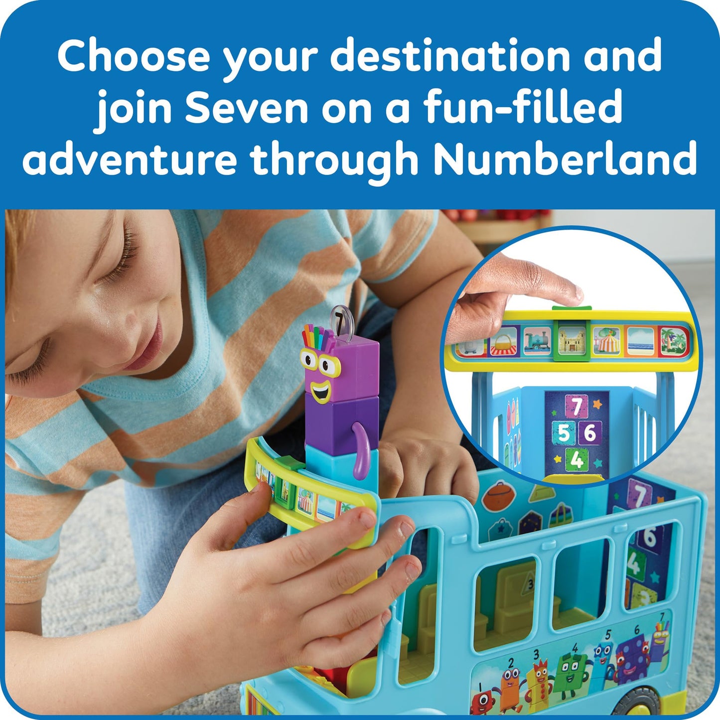 hand2mind Numberblocks Rainbow Counting Bus, Music Toys for Kids Ages 3-5, Toddler Musical Number Toys, Play Figure Playsets, Preschool Learning Toys, Birthday Gifts for Kids