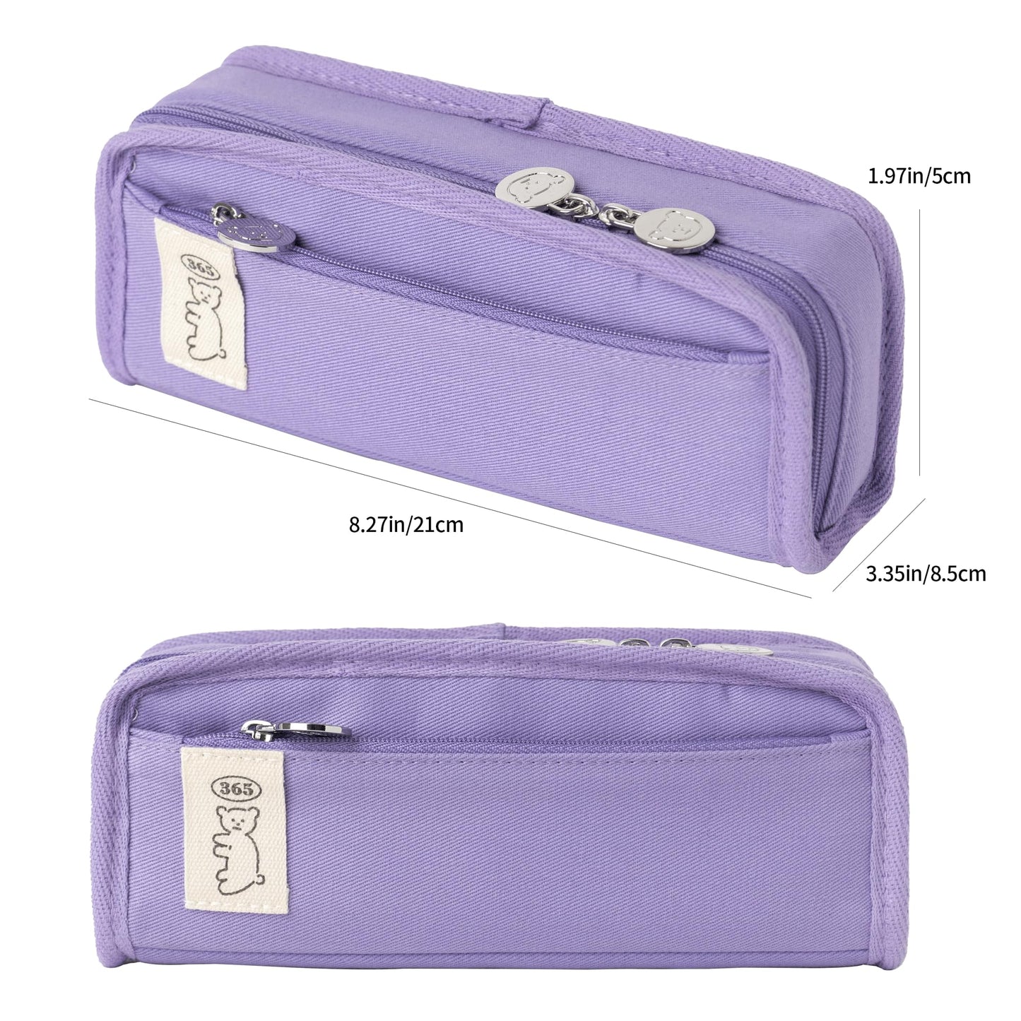 brunch brother Daily Purple Pencil Case, Large Capacity Pencil Pouch with Ample Storage, Simple Design for Students and Professionals