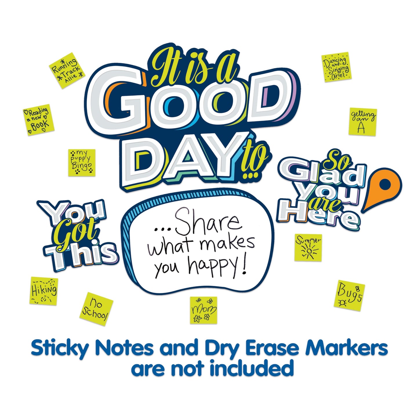 Eureka 661002 It is A Good Day to Interactive Mini Bulletin Board Set with Dry Erase Headliners, Multicolor, 5 Pieces