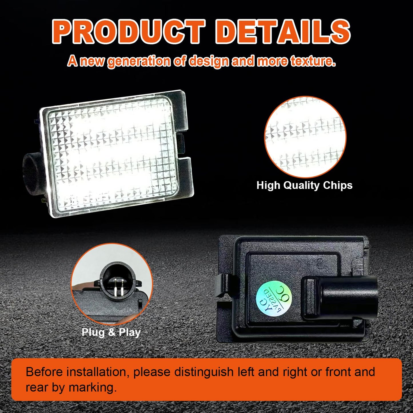 DouMmantn LED License Plate Lights, 6500K White, Clear Lens, Compatible with Durango 2014-2022, 2PCS