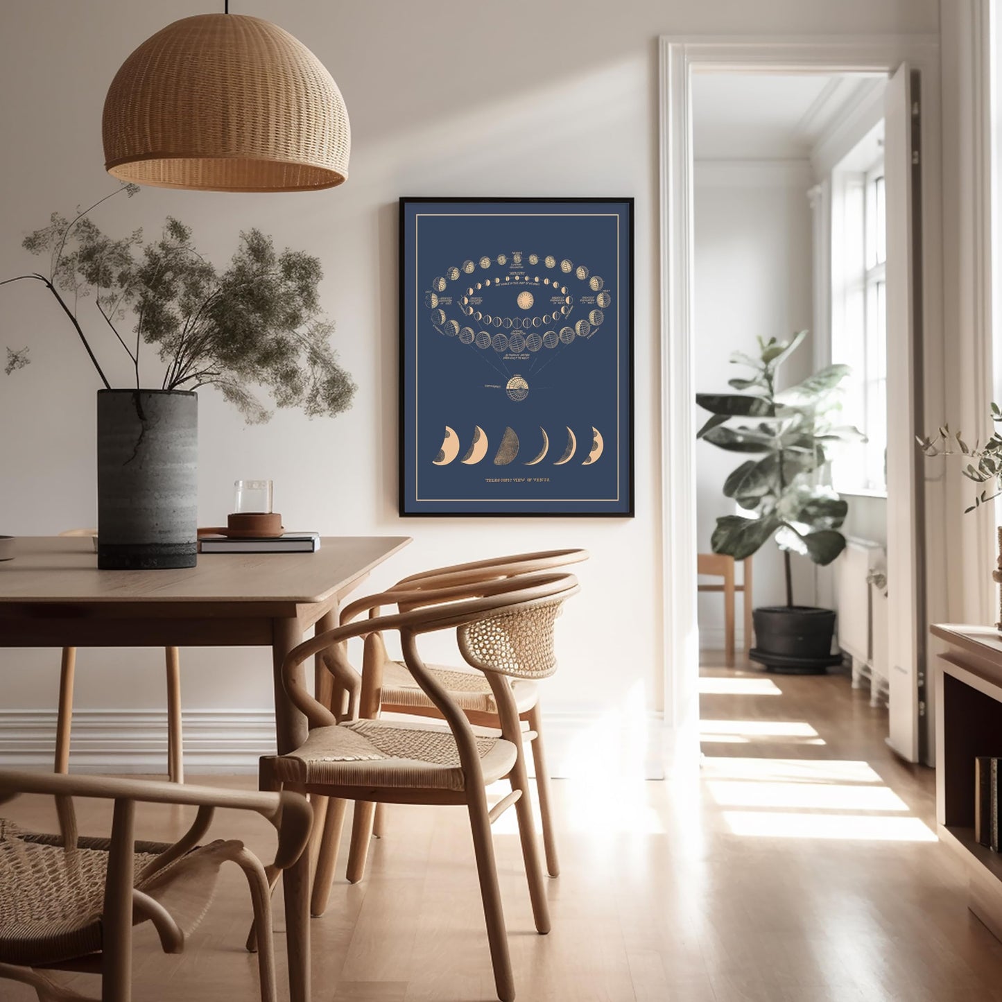 Poster Master Astronomy Moon Phases Wall Art Print, 8x10 Unframed Art Print Poster, Lunar Home Decor, Astrological Room Decoration, Gift for Planetary Astrology Fans
