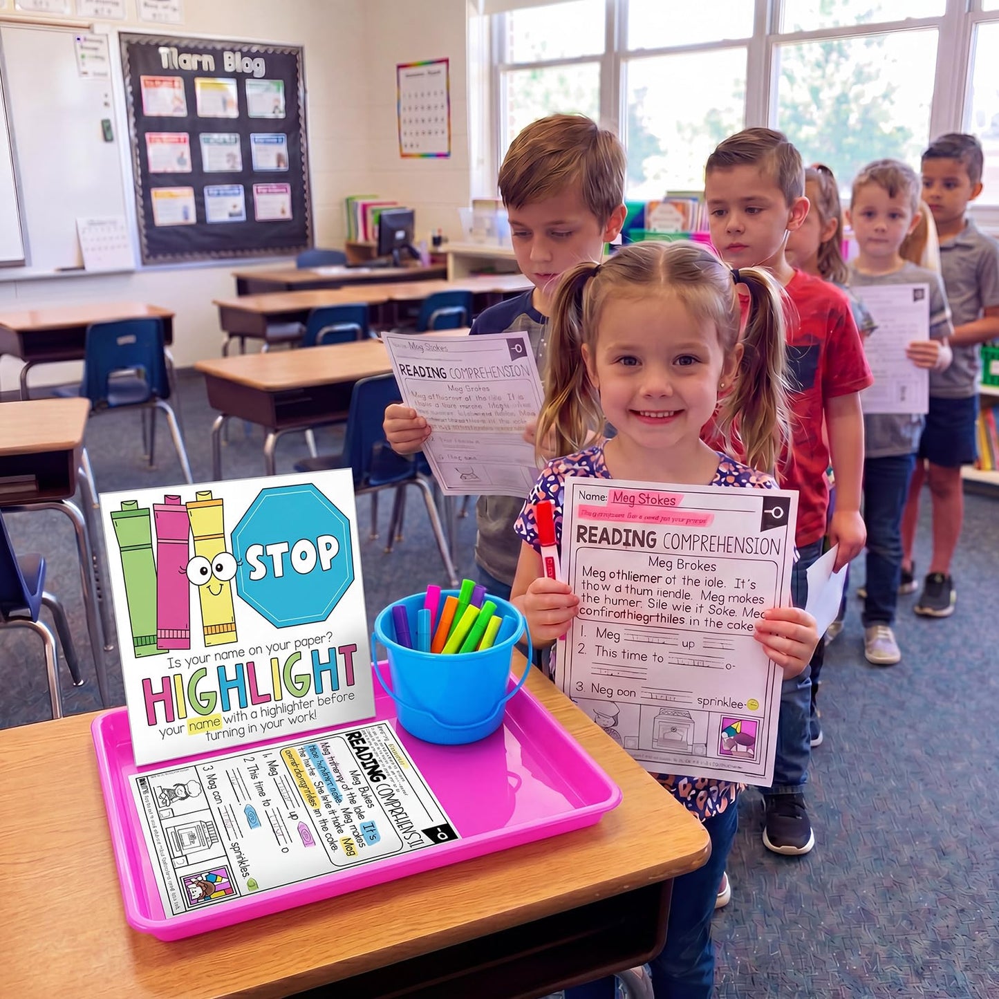 Sabary Classroom Management Tools Highlight Your Name Station No Name Reminder Complete Turn-in Station Kit Teacher Essentials Preschool Elementary Classroom Back to School Student Organization