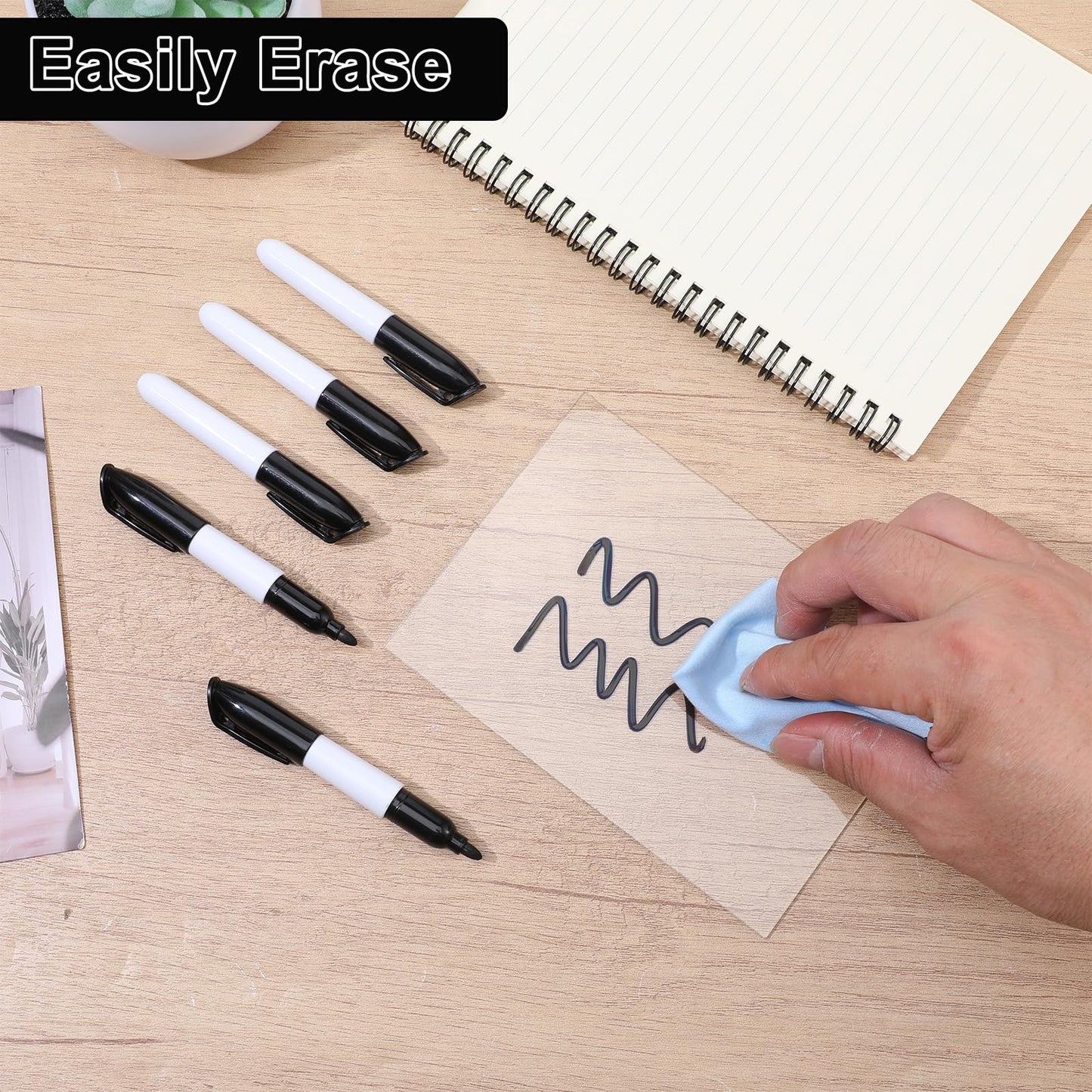 JOUTYFOR 100 Pcs Mini Dry Erase Markers for Nurses Badge Erasable Whiteboard Markers with Cap Back to School Low Odor Dry Erase Pens for Office Classroom Supplies (Black Ink)