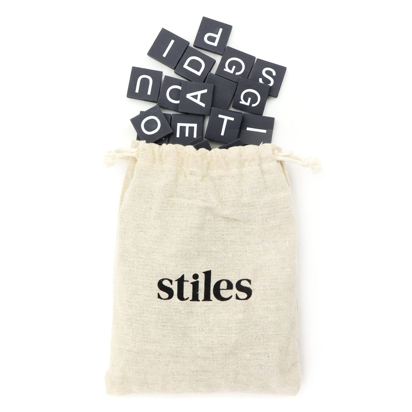 Stiles 100 Piece Magnetic Wooden Letter Tiles - Alphabet Magnets for Whiteboards, Refrigerators & Magnetic Letter Boards - Changeable Letters for Craft & Announcements, Grey