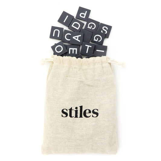 Stiles 100 Piece Magnetic Wooden Letter Tiles - Alphabet Magnets for Whiteboards, Refrigerators & Magnetic Letter Boards - Changeable Letters for Craft & Announcements, Grey