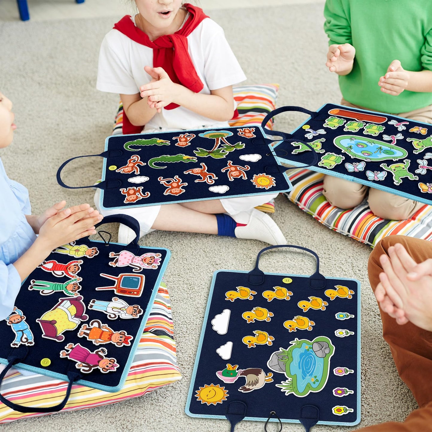 SmoothNovelty 4 Pack Felt Board Stories Set Flannel Felt Story Board Pieces for Storytelling (Fairy Stories)