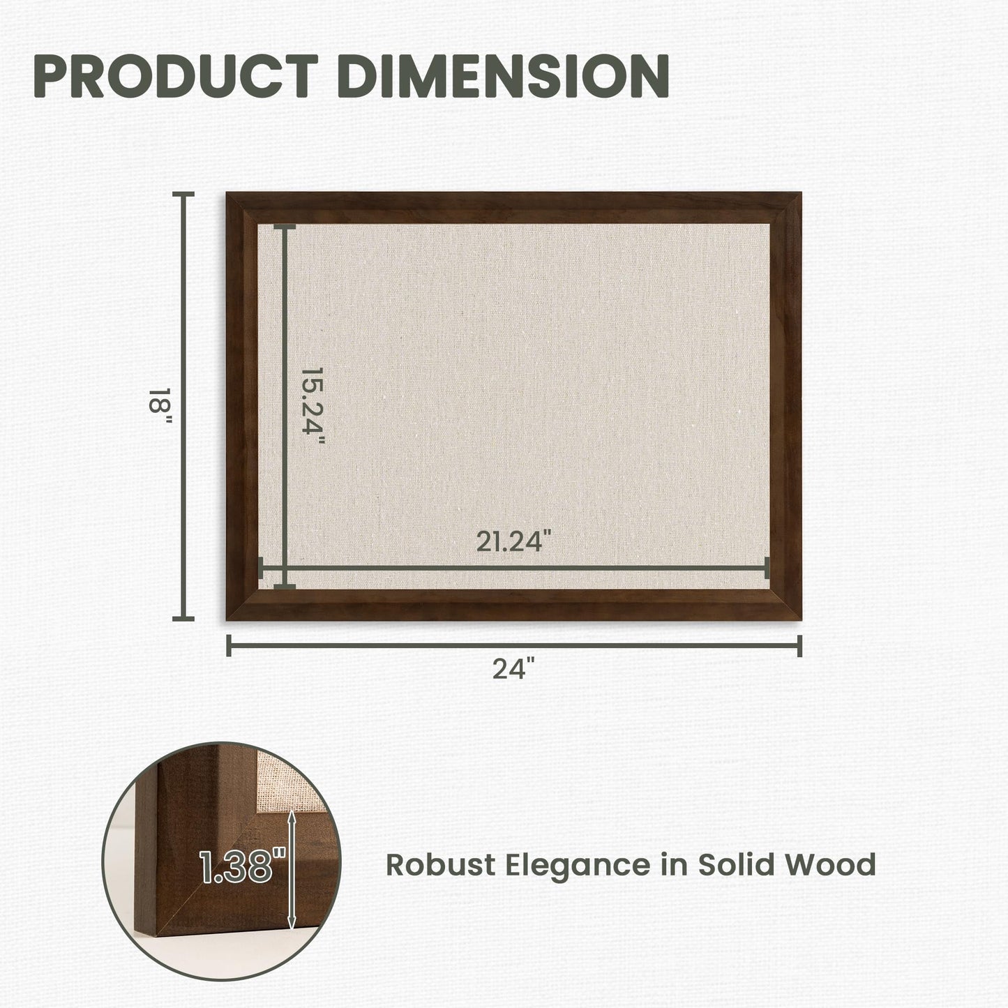 Acovy Cork Board Bulletin Board (Walnut, 18" x 24")