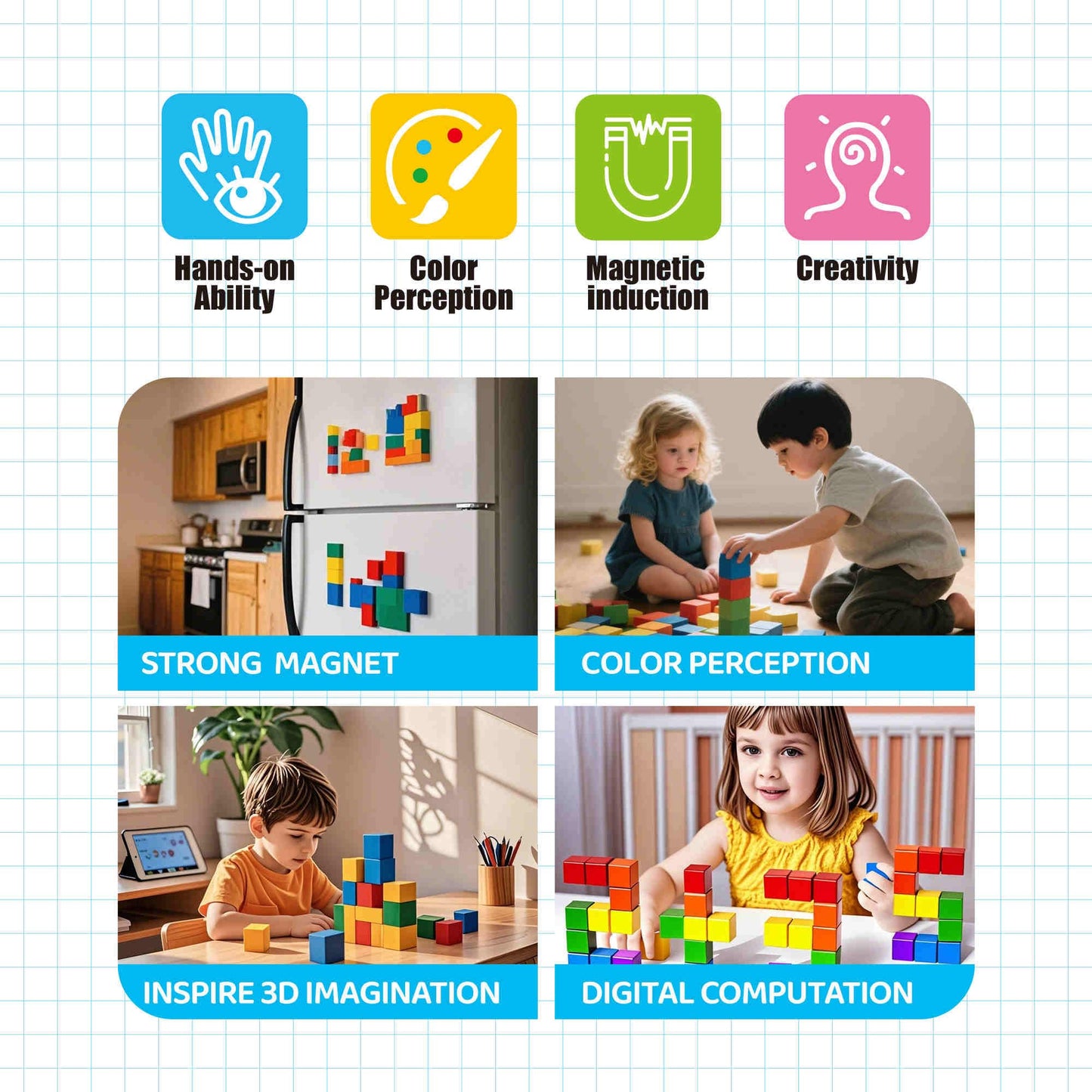 SmartYeen 400PCS Magnetic Blocks,Magnetic Building Blocks for Toddlers Sensory & STEM Montessori Toys,Ideal Gifts for Boys Girls 3-8 Years Old