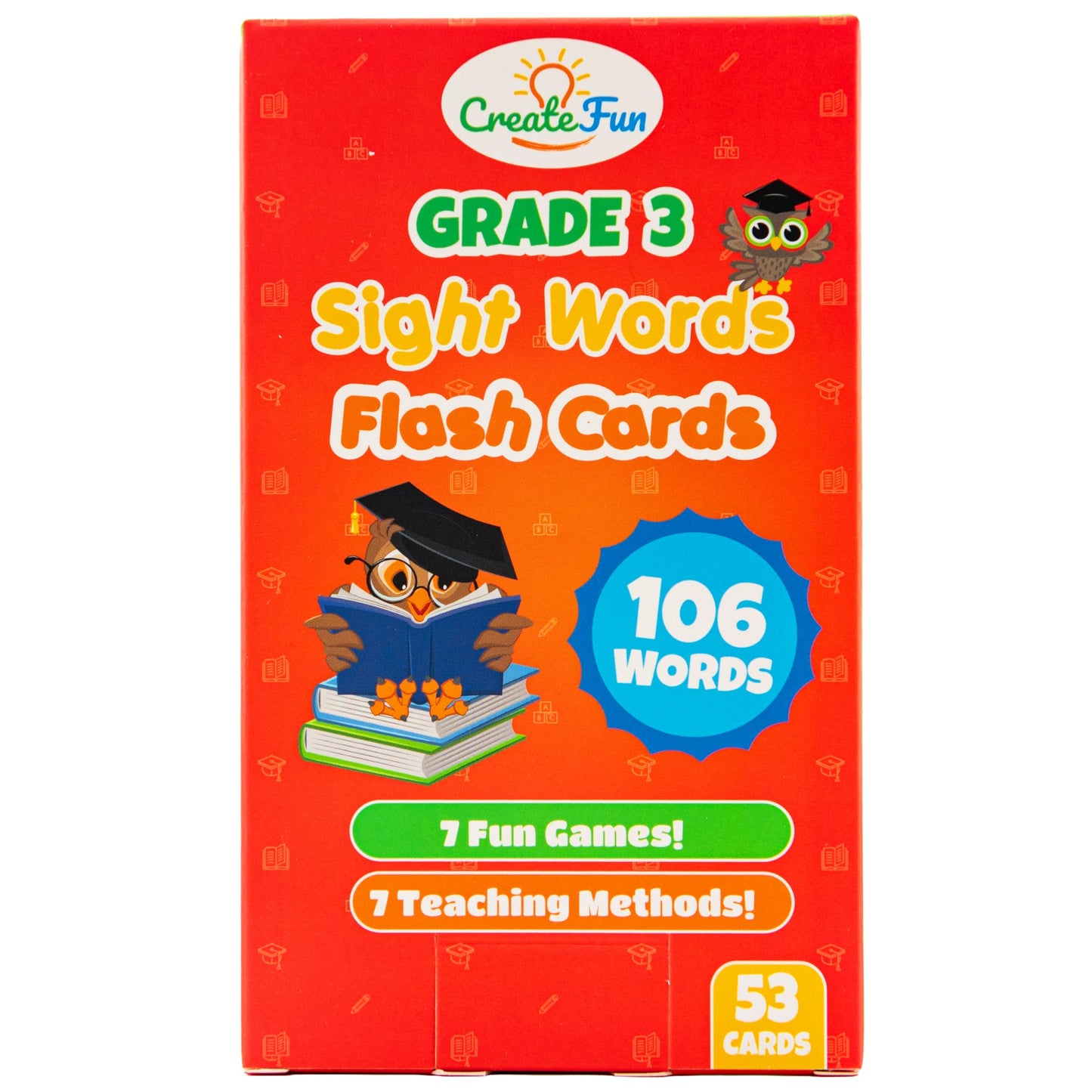 106 Sight Words Flash Cards 3rd Grade for Kids Ages 7-8, Dolch & Fry Sight Word Reading Games, Learning Activities for Kids with 7 Educational Game Ideas