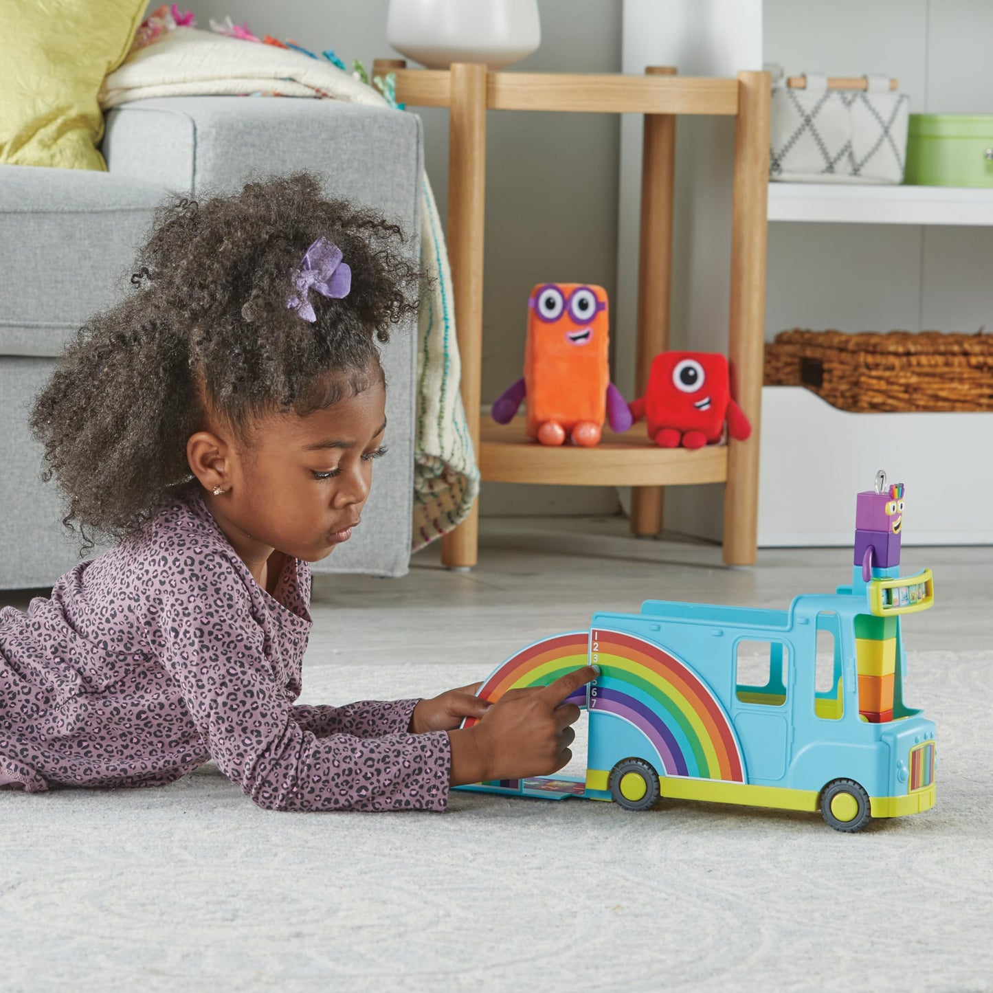 hand2mind Numberblocks Rainbow Counting Bus, Music Toys for Kids Ages 3-5, Toddler Musical Number Toys, Play Figure Playsets, Preschool Learning Toys, Birthday Gifts for Kids