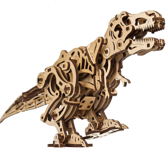 UGEARS Tyrannosaurus Rex 3D Wooden Puzzles for Adults - Wooden Model Kits for Adults D Rex Dinosaur Puzzle Kit Mechanical Models Automaton Kit Brain Teaser, Hobby Set Home Decoration
